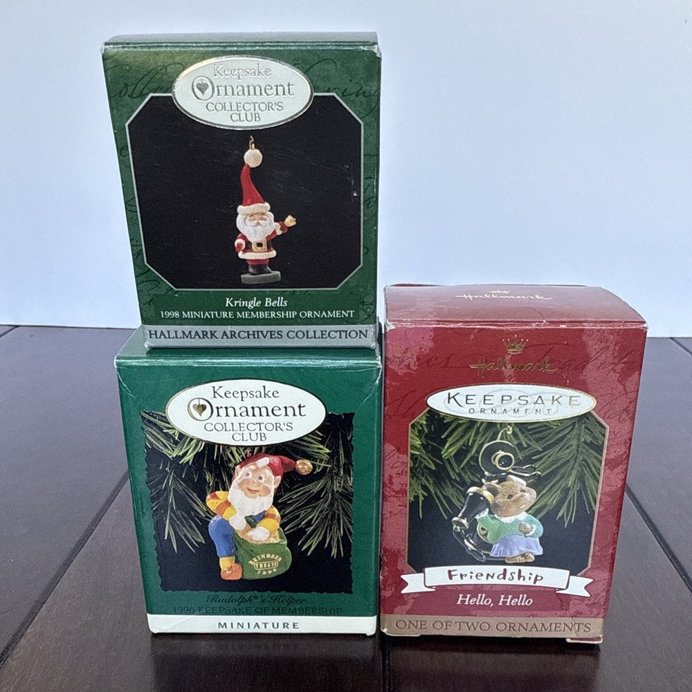 Lot of 3 Vintage Hallmark Keepsake Christmas Ornaments Original Boxes‎ 90s
